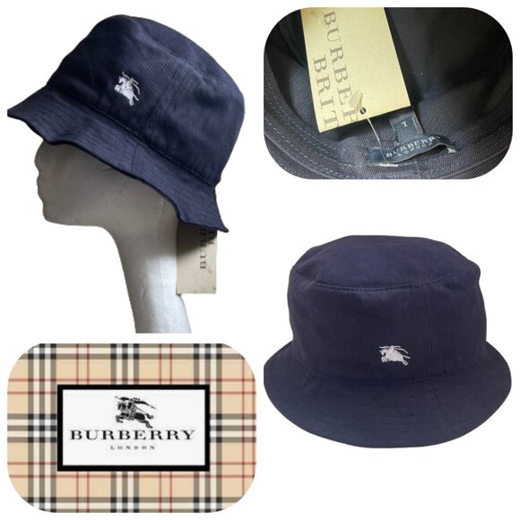 Auc NWT Burberry Cotton Logo Bucket Hat